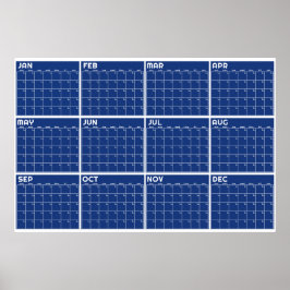 Poster Calendário Mensal Minimalista para Parede sem Data