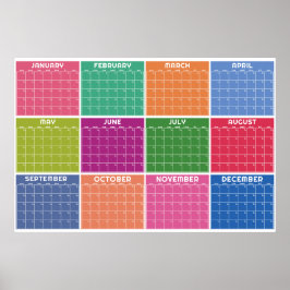 Poster Calendário Mensal Minimalista para Parede sem Data