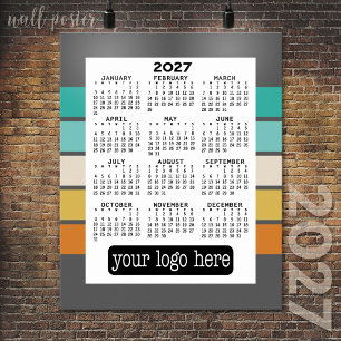 Poster Calendário - Minimalista Preto Branco Básico