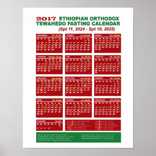 Poster Calendário Ortodoxo Etíope 2017
