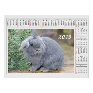 Póster Calendário para 2023 cinza