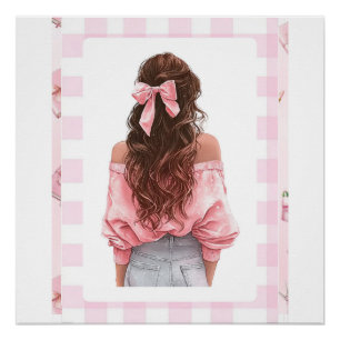Póster Calendário Pequeno Pink Girl 2026