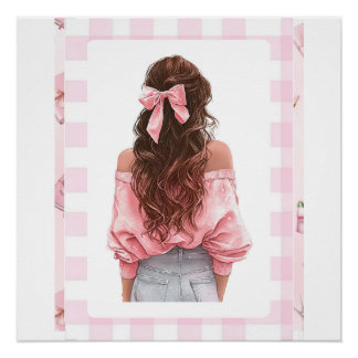 Póster Calendário Pequeno Pink Girl 2026