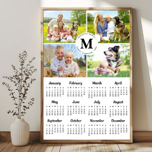 Poster Calendário Personalizado Colagem de Fotos Família