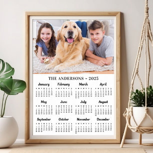 Poster Calendário Personalizado de Ano Novo de 2026 com F