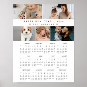 Poster Calendário Personalizado de Fotos Ano Novo 12 Mese