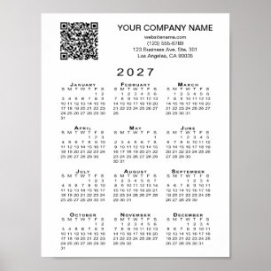 Poster Calendário Personalizado de QR Code Empresarial 20