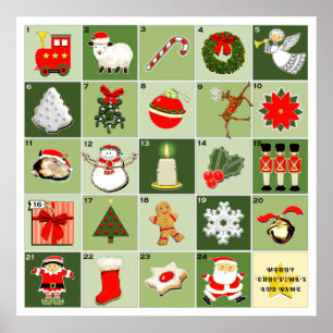 Póster calendário personalizado do Advento de Natal