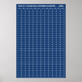 Poster Calendário Planejador Anual na Parede Sem Data