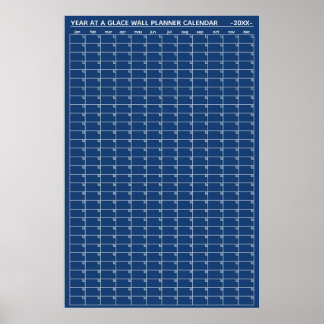 Poster Calendário Planejador Anual na Parede Sem Data