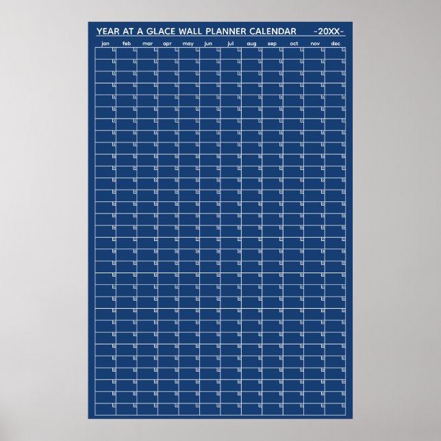 Poster Calendário Planejador Anual na Parede Sem Data (Frente)