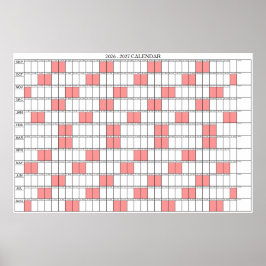 Poster Calendário Planejador de Parede Ano Letivo 2026 -