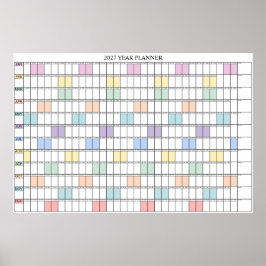 Poster Calendário Planejador de Parede Simples de 2027