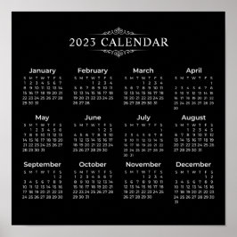 Poster Calendário Preto 2023 Simples, Mas Elegante | POST