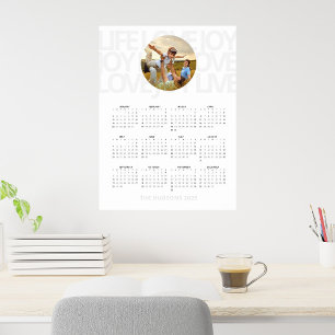 Poster Calendário SIMPLE Ousado VIVA AMOR ALEGRIA 2025