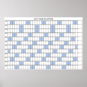 Poster Calendário Simples de Planeamento de Parede 2027 A