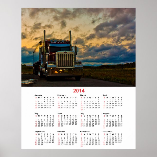 Póster Calendário Truck Stop Sky 2014 (Frente)