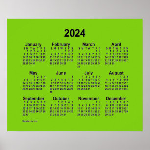 Poster Calendário Verde Amarelo de 2024 por Janz Impressã