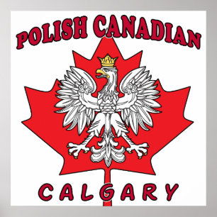 Póster Calgary Polska Canada Leaf