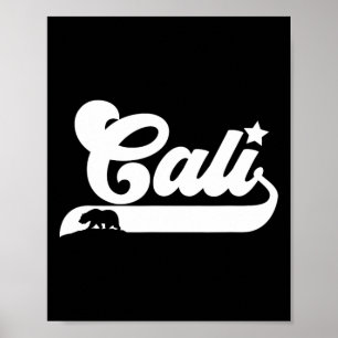 Poster Cali Vintage Urso Califórnia EUA Estado Beleza Des