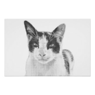 Póster Calico Cat Comic Halftone
