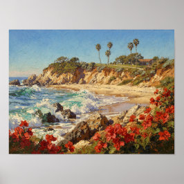 Poster California Beach | Impressionist Coastal Art
