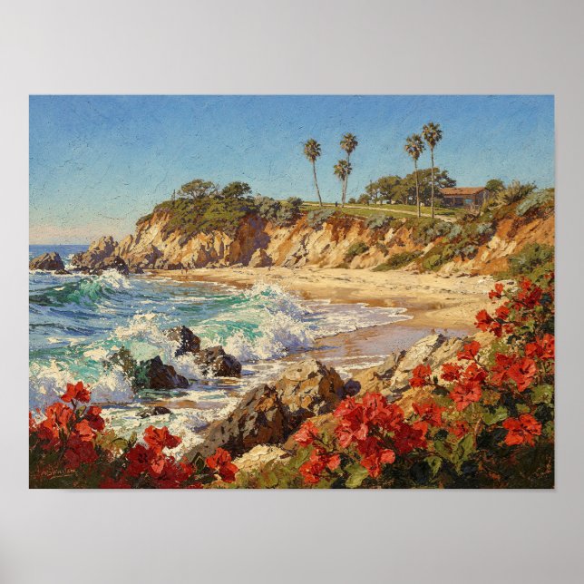 Poster  California Beach | Impressionist Coastal Art (Frente)