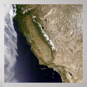 Póster California Cloudfree Satellite