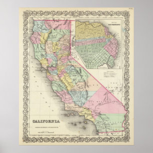 Poster Califórnia com a cidade de San Francisco