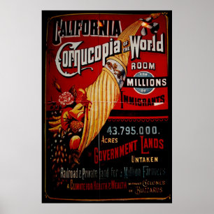 Póster Califórnia Cornucopia do Mundo
