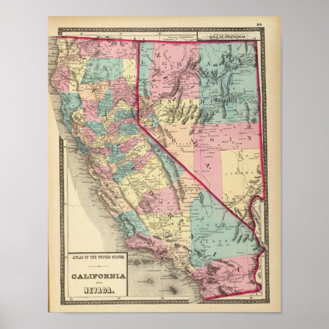 Póster Califórnia e Nevada 2 (Frente)