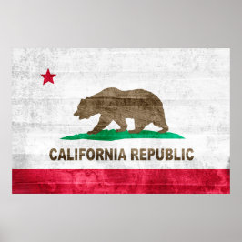 Poster California Grunge State Flaf