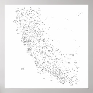 Póster California places map