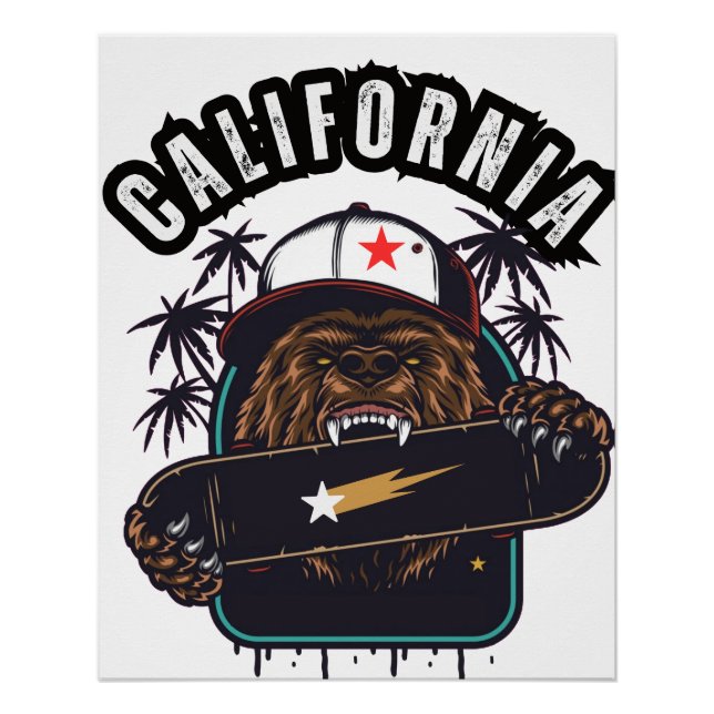 Póster Califórnia República Cali Flag Socal Norcal Cencal (Frente)