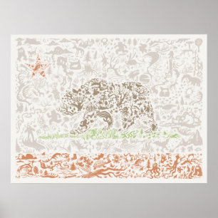 Póster California State Flag