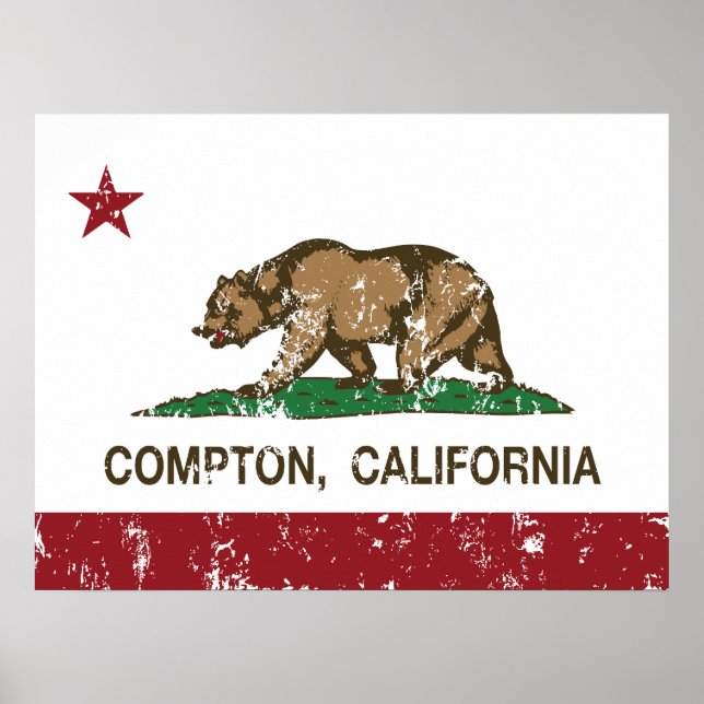 Póster California State Flag Compton (Frente)