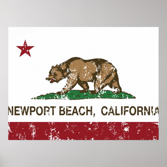 Póster California State Flag Newport Beach (Frente)