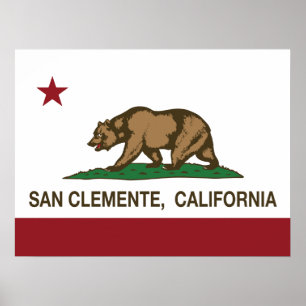 Poster California State Flag San Clemente