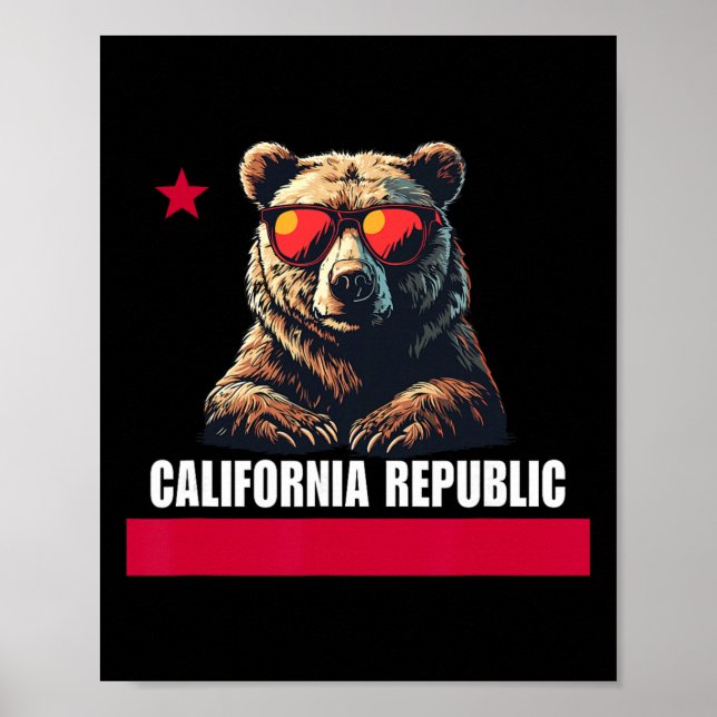 Poster California The Golden State Bear Flag  (Frente)