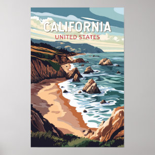 Poster California Viagem Art Vintage