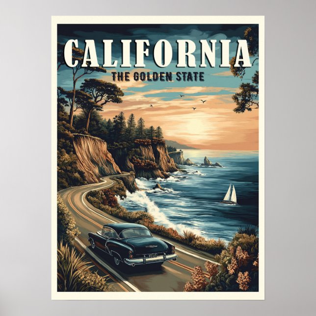 Poster California Vintage (Frente)