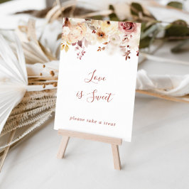 Poster Caligrafia Amor Floral Gracioso É Sinal Doce