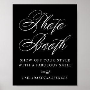Poster Caligrafia Branca do Sorriso Elegante de Foto Boot