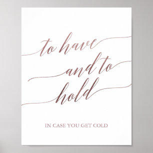 Poster Caligrafia Dourado cor-de-rosa elegante a ter e