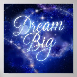 Poster Caligrafia "Dream Big" mágica - Celestial Sparkl