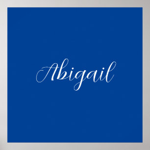 Poster Caligrafia Elegante Blue Plain Nome Simples