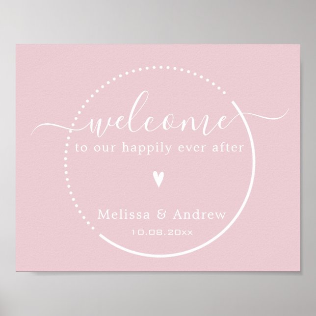 Poster Caligrafia Elegante - Boas-vindas ao Casamento Ros (Frente)