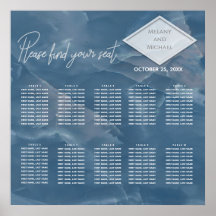 Caligrafia geométrica do mármore azul-romântico ma