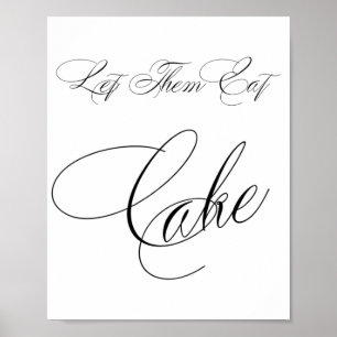 Poster Caligrafia Negra de Bolo Elegante Chic Mesa
