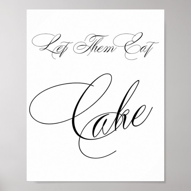 Poster Caligrafia Negra de Bolo Elegante | Chic Mesa (Frente)